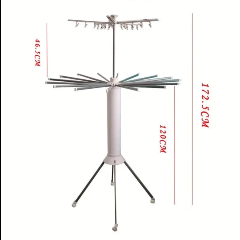 360° Octopus Foldable Clothes Drying Rack with Wheels | Multi-Level Laundry Stand